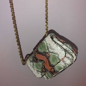 Stylish Green and Brown Chain Bag